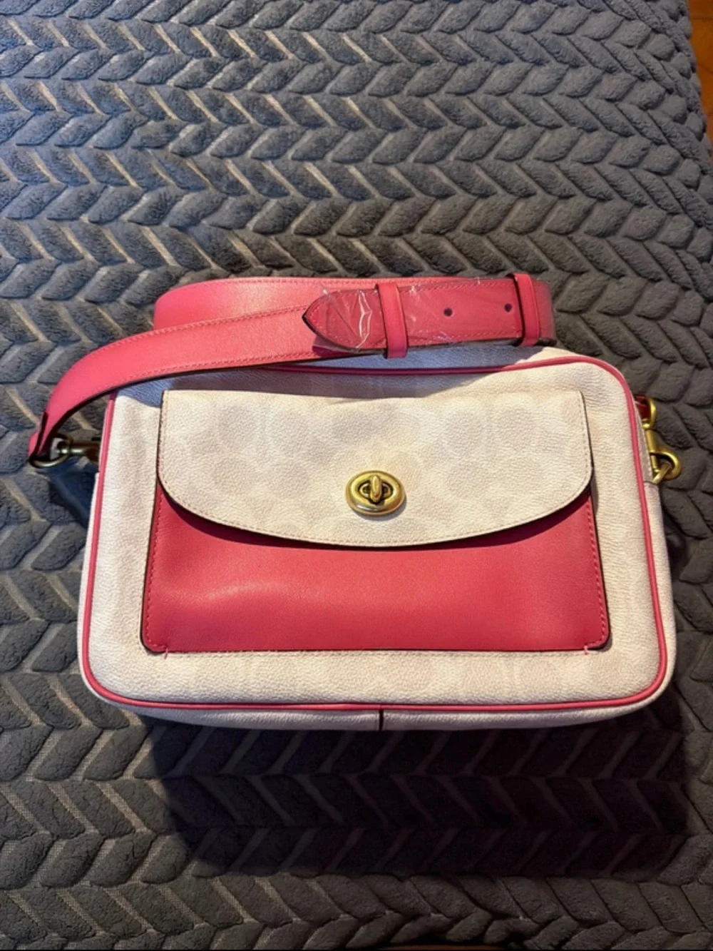 Coach Women’s Two-Tone Pink Leather Crossbody Bag